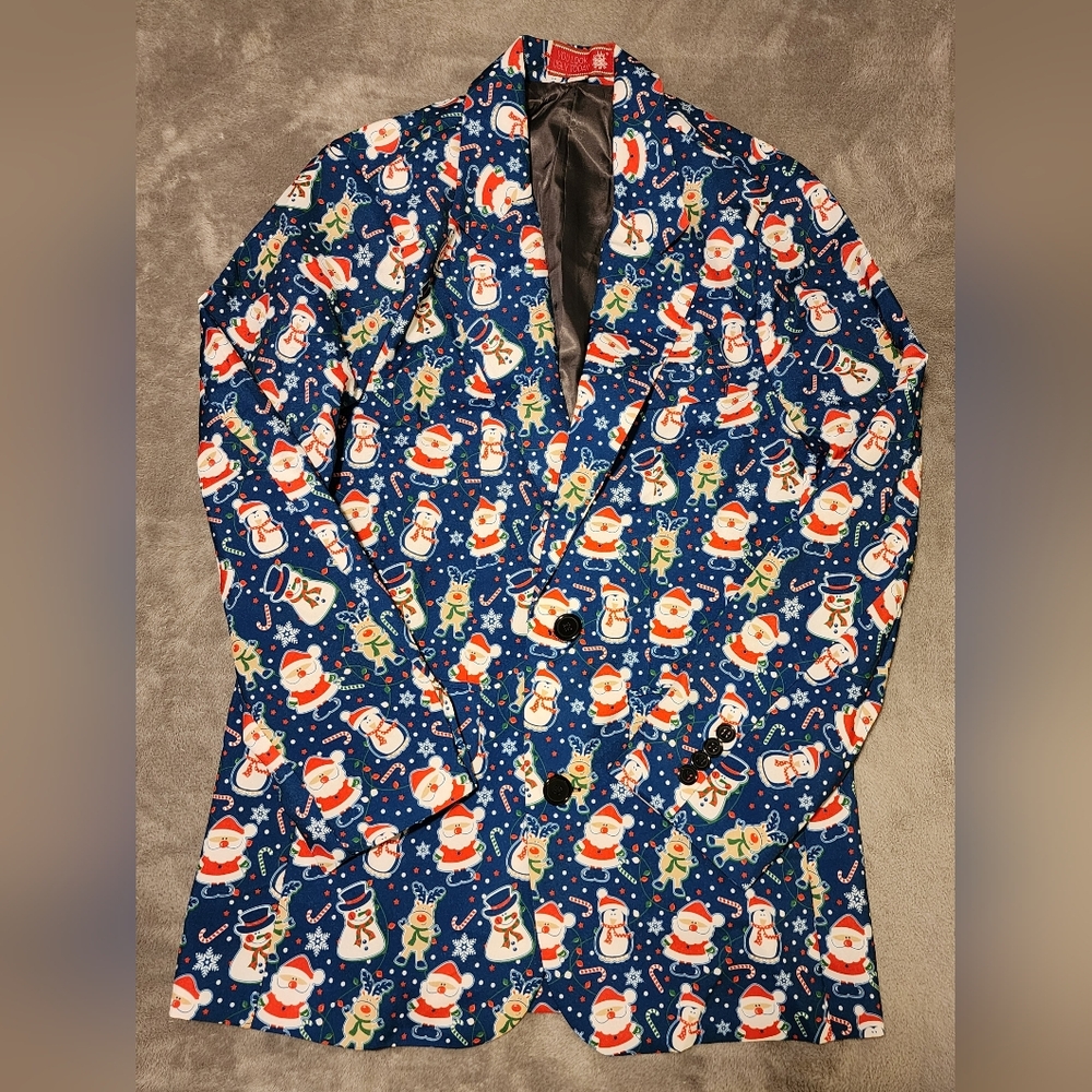 'YOU LOOK UGLY TODAY' Men's Funny Christmas Costume Tuxedo Suit - Size XS - Picture 7 of 16